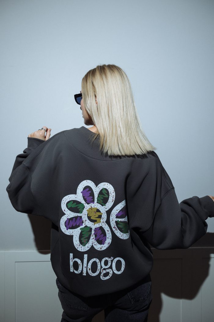 Sweetshirt Daisy Unisex Oversize Szara